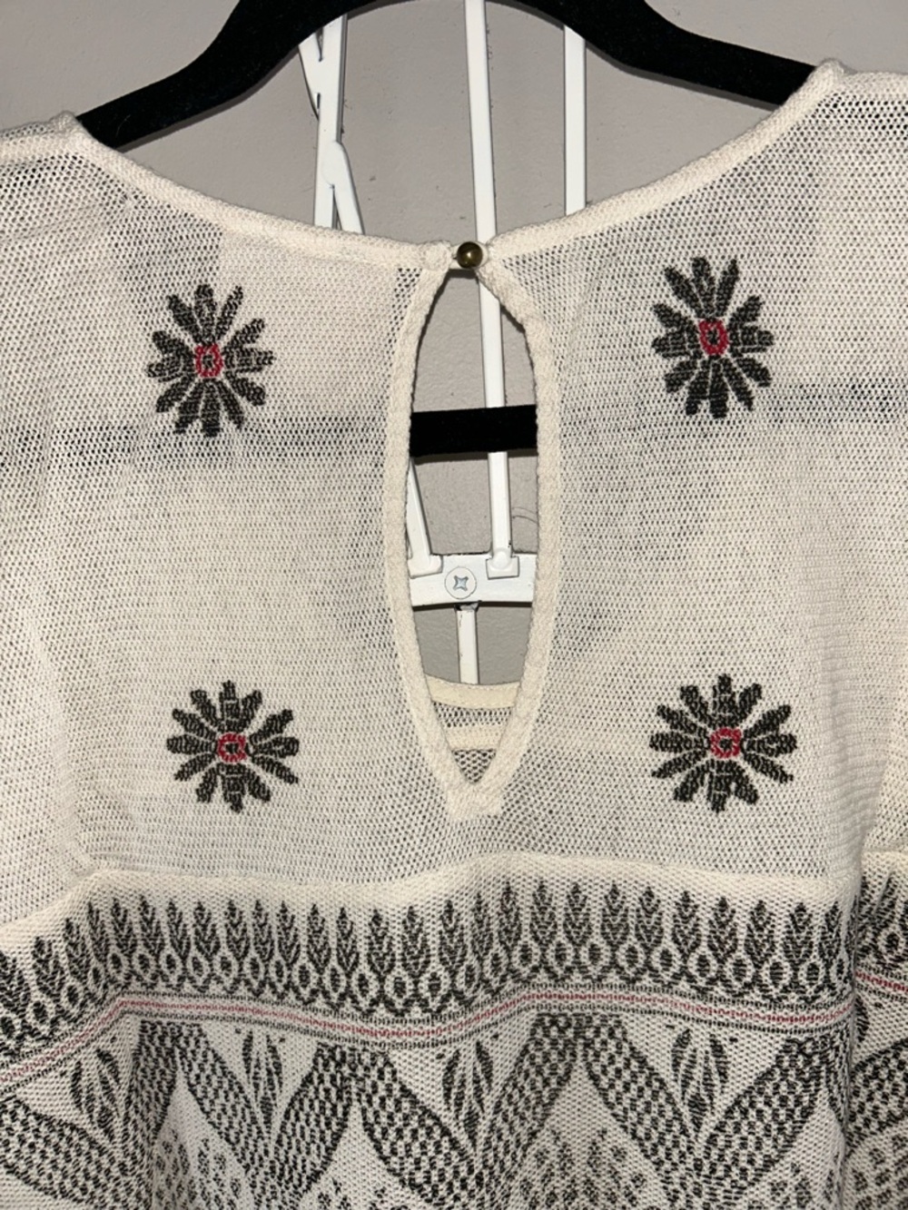 Free People New Romantics Byzantine Dreams Embroidered Boho Top w/ Gemstones - Picture 13 of 13